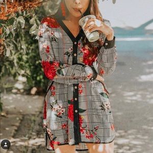 Dresses - Drawstring Printed Dress Dresses - Drawstring Printed Dress